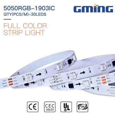 Свет прокладки UCS1903-8 СИД 12V/24V 30les/M 6W 5050RGB SMD